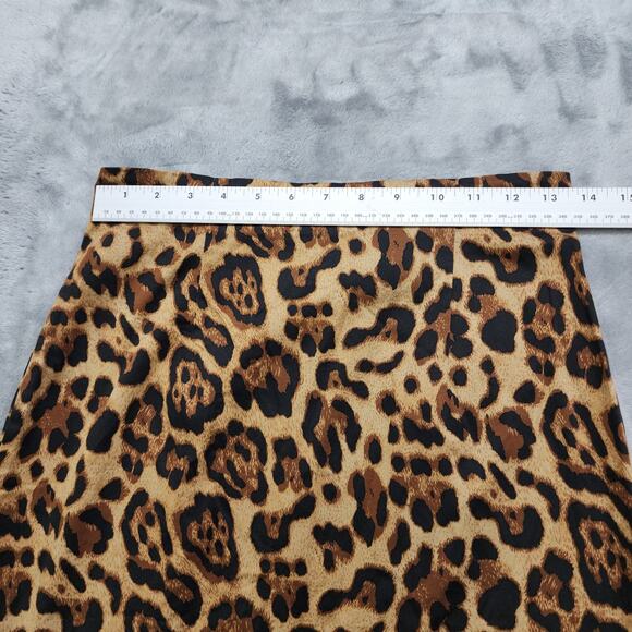 Vintage 90s Newport News Skirt Size 4 Brown Cheetah High Waist Pencil Pinup Vamp - Picture 5 of 7